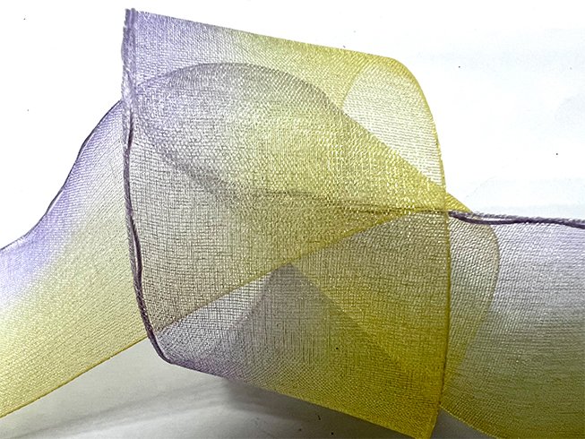 Hand-pulled Flowers Organza Ribbon